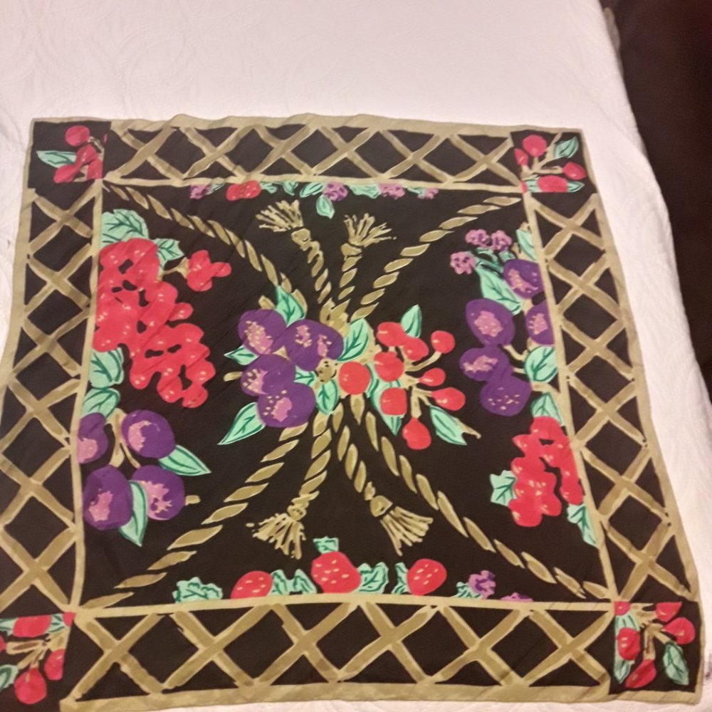Silk Scarf Vintage Large Square Giorgio Beverly HillsColorful - Picture 4 of 10